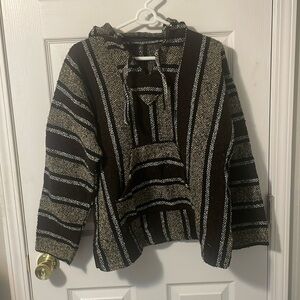 Men’s Hoodie Rug Rasta Brown White Black Men’s Large